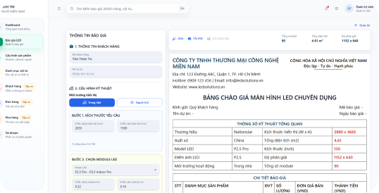 Báo giá vật tư - Quản lý hàng tồn